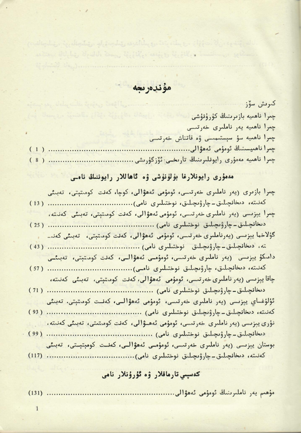 چىرا ناھىيە يەر ناملىرى خەرىتىلىك تەزكىرىسى